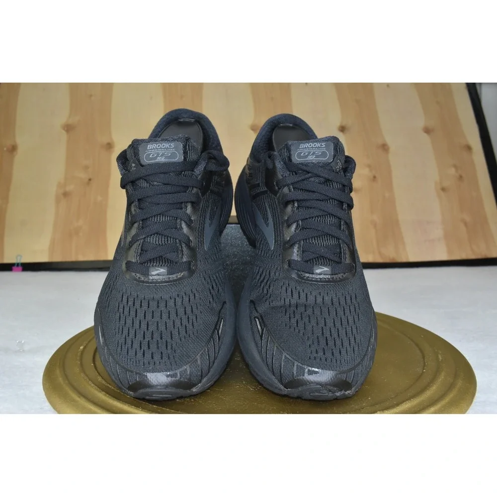 Brooks Adrenaline GTS 18 Women Shoes Size 9 B Black Running Comfort Sneakers
